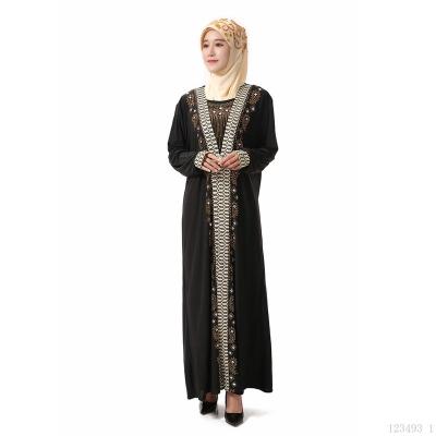 China Luxury Embroidered Muslim Abaya Sequin Long Sleeve Dress 2022 New Design Ladies Muslim Islamic Long Kaftan Dresses For Dubai Middle East for sale