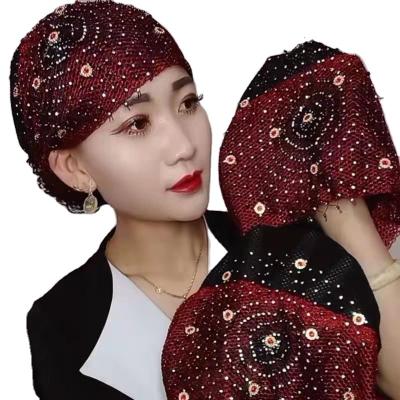 China India Eco-friendly Popular Bright Silk Hat Bright Silk Hat Headband Europe New Arrival Wholesale Europe Muslim Hat for sale