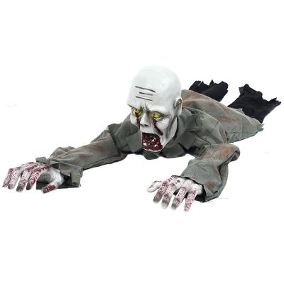 China Factory Price Life Size Sound Control Cheap Haunted House Sound Control Party Decoration Zombie Ghost Halloween Crawling Prop for sale