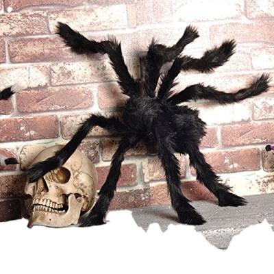 China Durable Factory Hot Sale 90cm Giant Plush Spider Props For Halloween Decoration Toys Party Scary Bar Supplies for sale