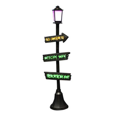 China Durable Exquisite Electric Prop Colorful Horror 1.8m Glow Halloween Haunted House Glow Street Light Halloween Party Prop for sale