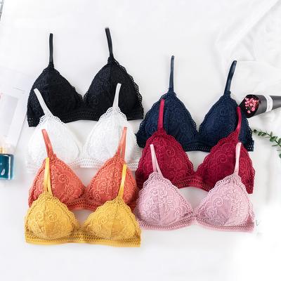 China PCM Cooling Invest Women's Seamless Sexy Underwear Lingerie Lace Bra No Underwire Women Big Pump Bra Instock for sale