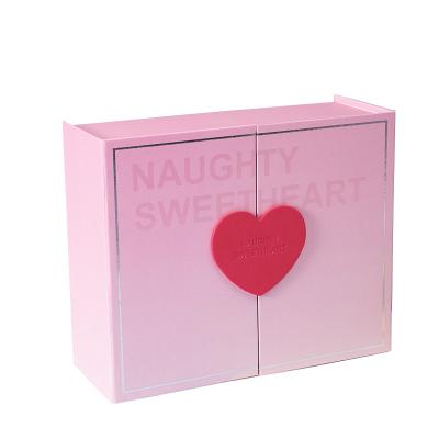 China Hot Wholesales Recyclable Custom Folding Double Door Packaging Gift Boxes Magnetic Cosmetic Box One Piece Collapsible Box for sale