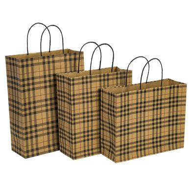 China Recyclable Wholesale Custom Printing Carry Recycled Brown Kraft Paper Craft Grocery Packing Restaurant Cafe Food Takeaway Bags for sale