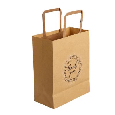 China New Recyclable Wholesales Promotional Custom Design White Brown Kraft Paper Gift Packaging Bags With Twist Paper Rope Handle for sale