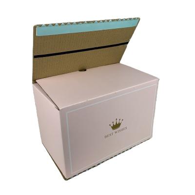 China Recyclable New Pink Custom Logo Printed Self Quick Seal Adhesive Mailing Boxes Tear Strips Zipper Postage Box for sale