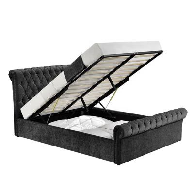 China Modern Storage Willsoon Furniture 1153G Chesterfield Design Velvet Fabric Queen / King Size Storage Bed for sale