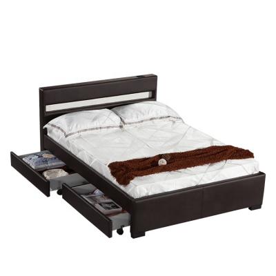 中国 Willsoon Multifunctional Furniture LED King Size PU Faux Leather Storage Gas Lift Music Bed 1894-1DS 販売のため