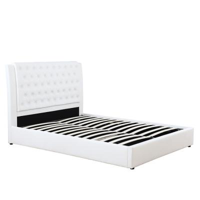 China New Store Willsoon Furniture 1398G Storage PU Leather Gas Double/Queen/King Size Lift Storage Bed Frame With Button Design for sale