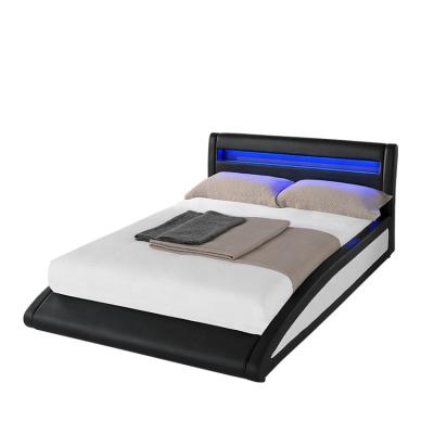 Китай Double Soft Waist Design LED Curve Bedroom Furniture Willsoon Bed PU Leather Bed 1886-1 продается