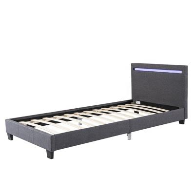 China LED Headboard Willsoon Furniture 1334-1-3 E-Commerce One Box Gray Linen Fabric Queen Size LED Packing Bed for sale