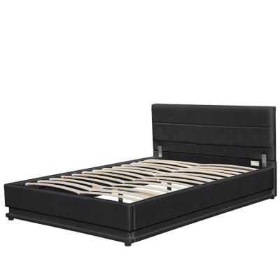 China Willsoon Furniture 1165-1G Modern Design PU Gas Lift Storage& Upholstered King Size Double Bed With LED Light à venda