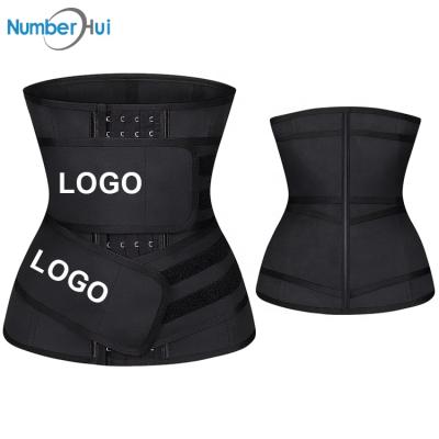 China Numberhui Muslo Logo Thick Torso Snatched Faja Suana Nuder Antibacterial Scrap Waist Trainer Traners Vendor Seamless 3 Strap Waist Trainer for sale