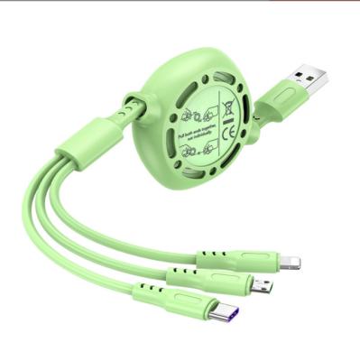 China Multi Function Data Transfer Cable Usb Data Cable 1M Fast Charging Cable 3 In 1 Multifunctional Charging Cable For Mobile Phone for sale