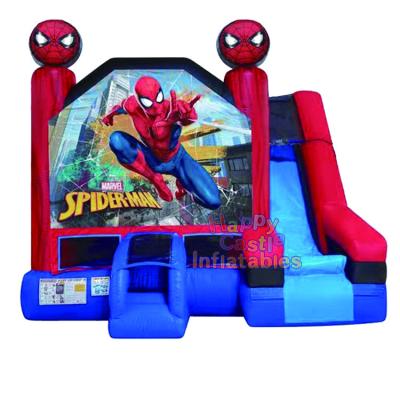 China Indoor and outdoor party entertainment spiderman hero rental character kids inflatable bounce house bouncing inflatable castle bouncer slide for sale for sale