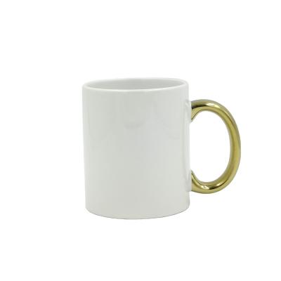 China Viable Gold Ceramic Heat Transfer 11OZ Mug With Sublimation Coating for sale