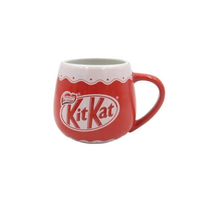 China Custom LOGO Coffee Ceramic Mugs Viable Promotional Red Porcelain Sublimation Mug for sale