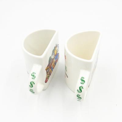 China Sustainable Huge Half Ceramic Coffee Mug For Lover for sale