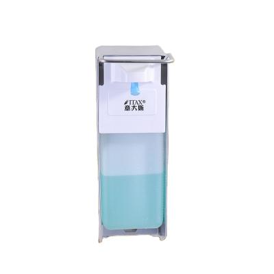 China Hot Sale Hospital Liquid Soap Dispenser Manufacturing Used Elbow Sanitizer Dispenser Double Elbow Soap Dispenser Metal for sale