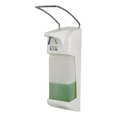 China Plastic Wall Mounted Hand Sanitizer Elbow Foam Soap Dispenser ABS Hospital 1000ml Hygienic Liquid Soap Dispenser for sale