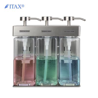 China Unique Design 45ml Wall Mount Double Soap Dispenser Hotel Triple Liquid Soap Dispenser Liquid Soap Dispensers Hand Soap Dispenser for sale