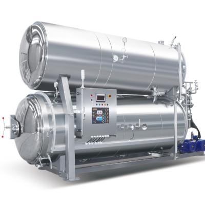 China Unsweetened Condensed Milk High Pressure Water Immersion Food Sterilizer Rotary Autoclave Machinery For Fish Porridge for sale