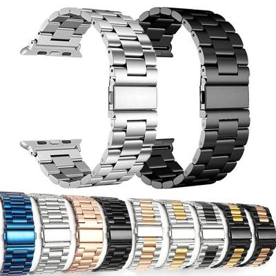 China 38mm 40mm 42mm 44mm Replacement Popular Luxury Strap For Apple Watch Series 6 Stainless Steel Metal Watch Band for sale