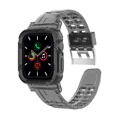 China Fashion. New Clear Sport TPU PC Watch Strap Bands Protective Case For Apple Watch 38mm 40mm 42mm 44mm for sale