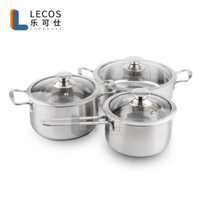 China Viable Hot Sales 6pcs Korean Style Stainless Steel Cookware Composed Pot Bottom Set for sale