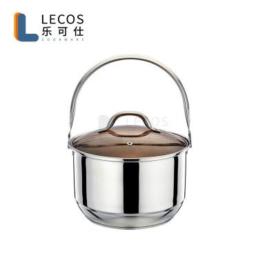 China Durable Korean Single Pot Soup Steaming Pot Handle Stainless Steel Style Pot Premium Stainless Universal Bucket for sale