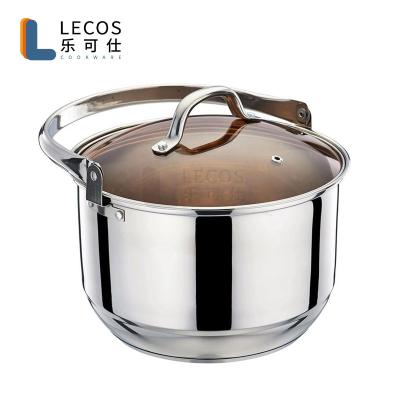 China Sustainable Sales Stainless Steel Italian Cookware Steam Hot Pot With Holding Handle for sale