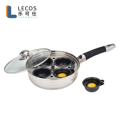 China Viable Stainless Steel Egg Poachers Egg Boiler With 4 6pcs Non-stick Egg Cup for sale