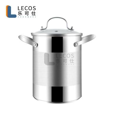 China New Design Stainless Steel Asparagus Pot 304 Stainless Steel Viable Pasta Pot With Glass Lid And Inner Strainer for sale