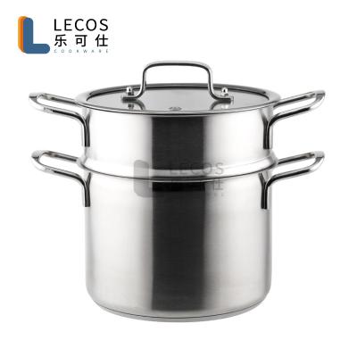 China Sustainable Metal Stainless Steel Restaurant Kitchen Cooking Asparagus Pot Spaghetti Large Pot With Glass Lid for sale