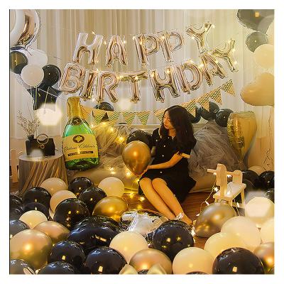 China Easy assembly of birthday balloons set party decorations, black and white balloons with beer shaped self inflating balloons for long lasting surprise for sale