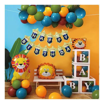 China Birthday Party Earth Animals Shaped Balloons Assorted Colors For Party Decoration Latex Balloons With Birthday Banner For Kids Boys Girls Baby for sale