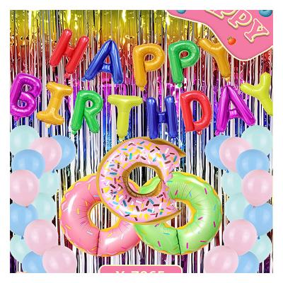 China Birthday Party Rainbow Balloons for Party Decoration, Round Donuts Theme Decor Sweat Balloons for Girl Boy Infant Pink Blue Assorted for sale