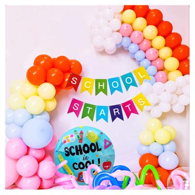 China Back To School Gift Toy OEM Factory Macarons Balloon Garland Kit Decorations With Multi Colors And Banner Hanging Decor for sale