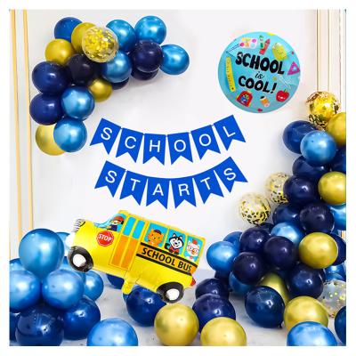 China Back To School Party Decoration Recommend 2023 Hot Style Low Price Back To School Supplies With School Bus Shaped Balloons For Party Decoration for sale