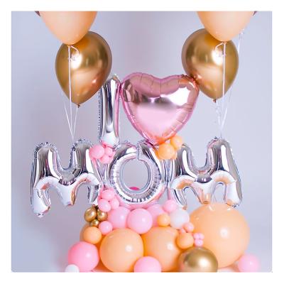 China Celebrate Mother's Day China Manufacturer Directly Mother's Day Balloons with I Love MOM Silver and Pink Heart Shaped Balloons for sale