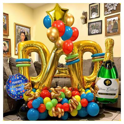 China Super 32 Inch Tall Foil Balloon Dad Party Decoration Father's Day Balloon For Family Party Decorations With 80cm Tall Bottle Shaped Balloon for sale