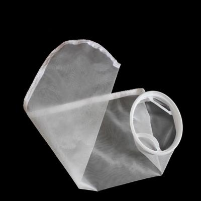 China Filtration 10-600 Mesh 20-840 Micron Nylon Mesh Filter Bags For Paint Filtering With 201/304 Stainless Steel Ring for sale