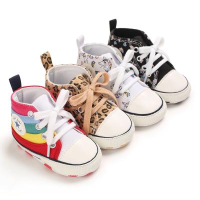 China Anti-Smell Designer Wholesale Printed ODM/OEM Canvas Shoes First Walker Boy and Girl Crib Baby Shoes for sale