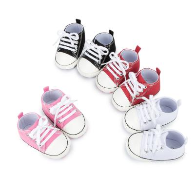 China Anti-odor MOQ 1 Infant Baby Walking Shoes High Quality Canvas Indoor Infant Cotton Soft Sole Canvas Shoes for sale