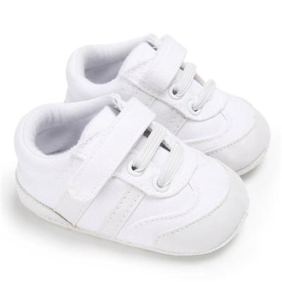 China Cheap Wholesale Anti-slippery Sports Casual Sneaker Canvas MOQ1 Walker Newborn Baby Boy Baby Boy First Shoes for sale