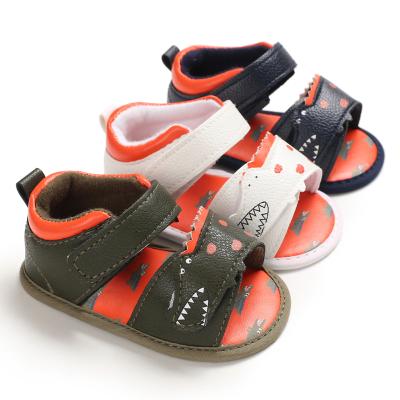 China New Arrivals Anti-slippery Soft Cool Design PU Leather Breathable First Walker Sandals For Babies Boy for sale