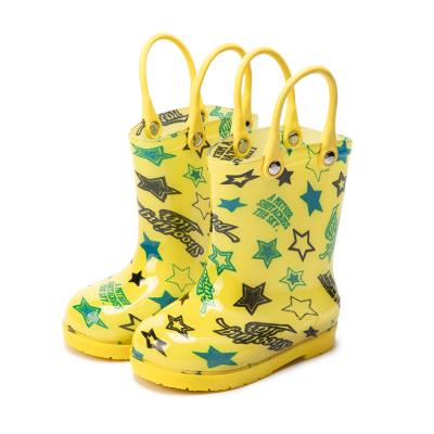 China Wholesale Children's Seasons Shoes Deodorization Four Peel Fabric Fashion Print Rubber Bottom Non-slip Rain Boots Friendly For Kids for sale