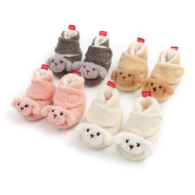 China Cartoon Thermal Cute Fleece Winter Baby Slippers Toddler Girl Newborn Boy Booties Baby Boots for sale