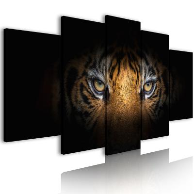 China Tiger Painting Wild Animal Art Modern Wholesale Decor Multi Panel Modern Canvas Prints for sale