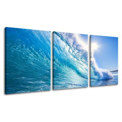 China Modern Wall Painting Seascape Custom Prints Abstract Art Ocean Wave Print Canvas Home Decor Canvas Wall Art for sale